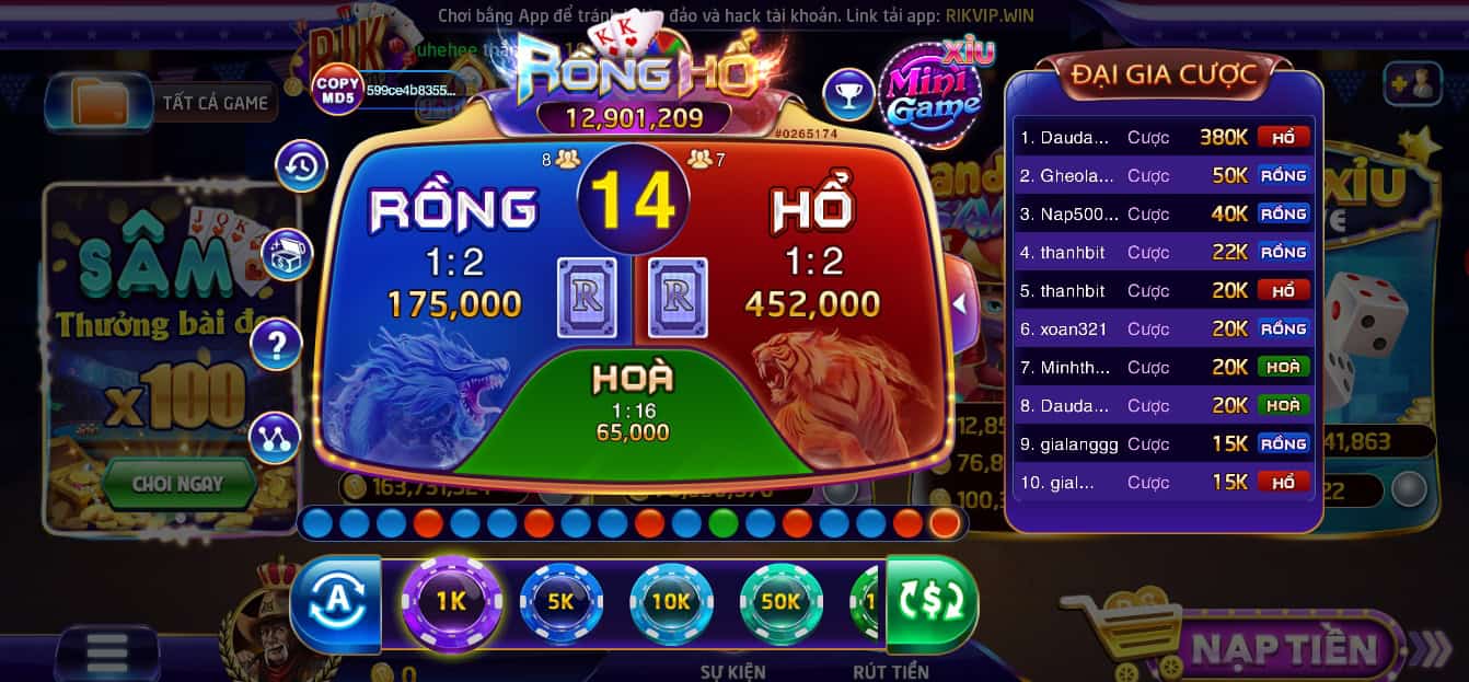 Top 3 chien thuat choi Rong Ho online hieu qua